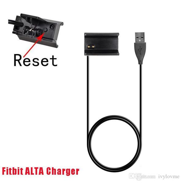 Cable de cargador USB de repuesto para Fitbit Alta de 30CM, adaptador de corriente, abrazadera de Clip, base de carga con función de reinicio para reloj inteligente Fitbit Alta