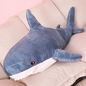 Jouet en peluche requin géant de 30cm, oreiller Animal en peluche doux, poupée requin bleu mignon pour cadeaux d'anniversaire, cadeau pour enfants