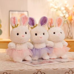 30CM Kawaii Dressing Rabbit Plush Toys Stuffed Soft Dolls Lovely Rabbit Pillow for Children Girls Room Decor Birthday Gift