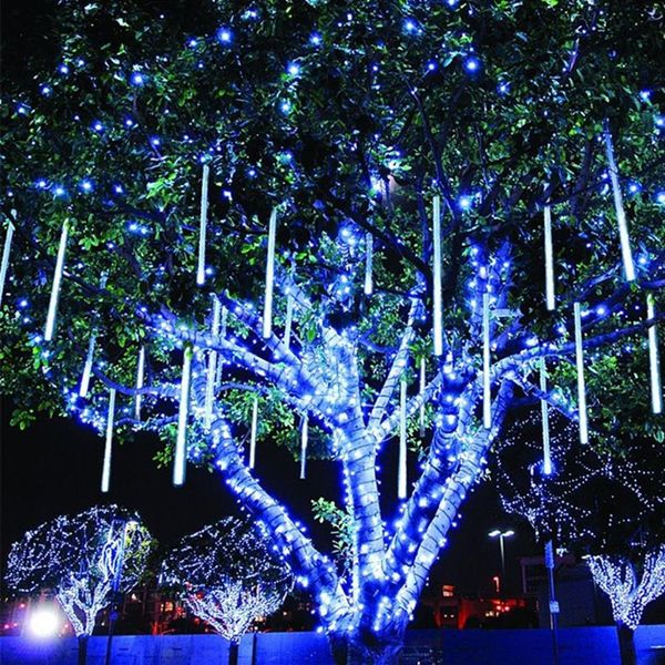 30 cm LED Lluvia de meteoros Tubo de lluvia Guirnalda Luz exterior Cadena Decoración navideña para el hogar Adorno navideño Navidad Natal Año nuevo276i