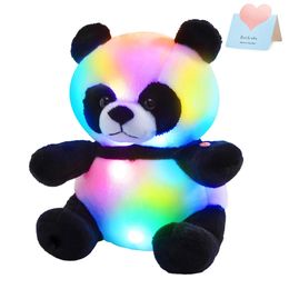 30 cm LED Panda -pop gevuld met dieren gloeiend pluche speelgoed verlicht verjaardagscadeau voor kinderen en meisjes gloeien schattig zwart en wit speelgoed 240424