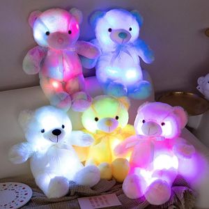 30 cm Lumineux Creative Light LED Teddy Bear rempli animal en peluche colorée Colore Lumineuse en peluche ours de Noël Cadeau 240514
