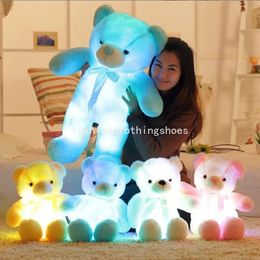 30 cm lumineux créatif éclairage LED ours en peluche animaux en peluche jouet coloré brillant ours en peluche cadeau de noël pour enfant