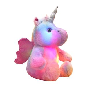 30 cm Lumineux Lucorne en peluche LED LED COLORFUR BULLING POUPE POUPLE ENFANT CADEAU CONSILT