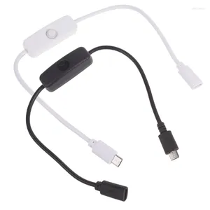 Rallonge Micro USB de 30cm avec interrupteur marche/arrêt 501, câble d'alimentation mâle femelle