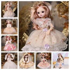 30CM Beweegbare Gezamenlijke Pop Meisje Aankleden Speelgoed Leuke Veiligheid Baby Baby Peuter Prinses Speelgoed Mooie 3D Make-Up 231228