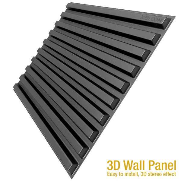 Panel de pared 3D de líneas minimalistas nórdicas de 30cm, azulejo de plástico no autoadhesivo, pegatina de pared 3D, papel de pared para sala de estar y baño