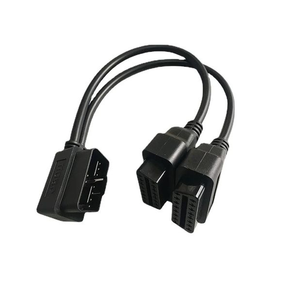 30 cm OBD2 16 pin Cable División de extensión macho a doble hembra y obd 16pin cable 1 a 2 cable de adaptador de conector obd para kia