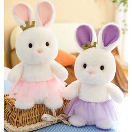 30 cm gepersonaliseerde Easter Bunny Doll Lovely knuffeldier pluche konijntjes lange oren konijnspeelgoed met tutu -jurk