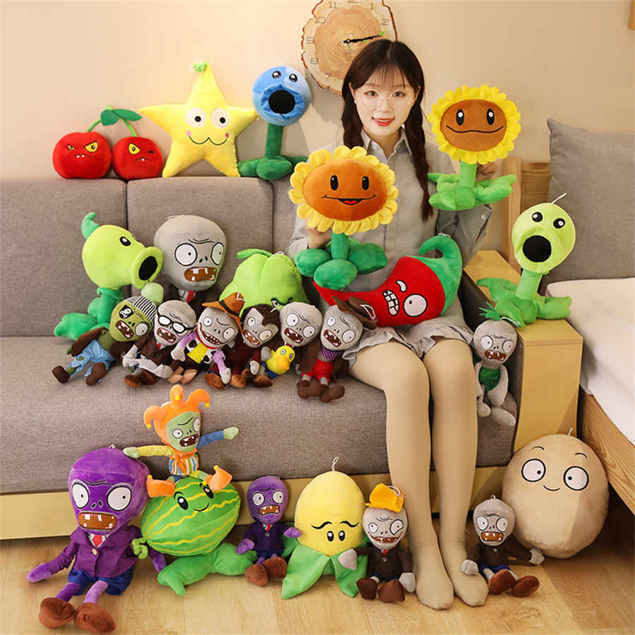 30 cm Bitkiler vs Zombies Peluş Doldurulmuş Oyuncaklar PVZ Peashooter Chomper Ayçiçeği Peluş Oyuncak Bebek Hediyeleri Çocuklar Çocuklar için