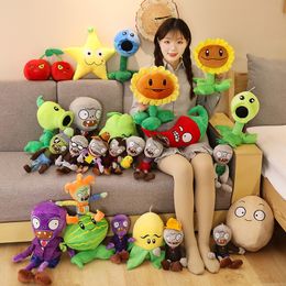 Plantas de 30 cm vs zombies juguetes peluches muñecas regalos de cumpleaños de anime rellenos decoración de dormitorios en el hogar