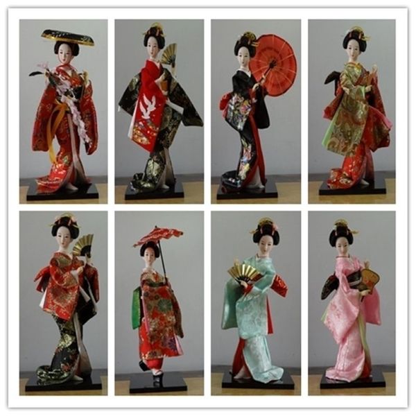Statuette en résine de 30cm, Kimono japonais, Kabuki Geisha, poupées de la dynastie Tang, poupées coréennes, samouraï, décorations pour la maison, Y200106272h