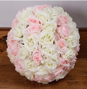 Boules de baiser de roses de 30cm pour mariage, boule de fleurs en soie, fleurs artificielles décoratives, Options multicolores, boules de Pomander KB0084680353