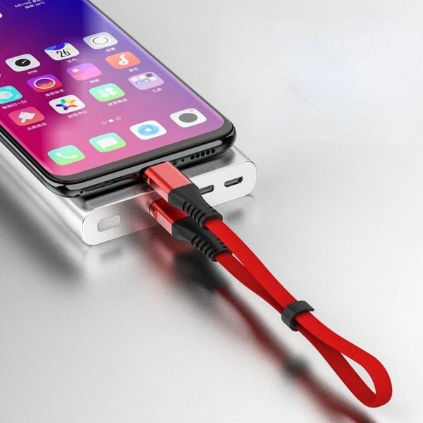 Cable de cable corto de 30 cm Tipo C Cable de datos de carga rápida de Micro USB para Xiaomi Huawei Teléfono móvil Potencia Banco Portable Portable Cable USB
