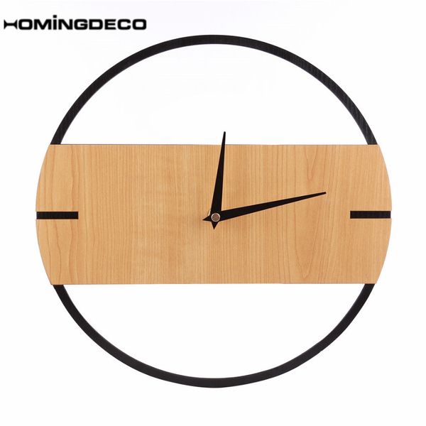 30 cm Silencieux Horloge Murale Vintage Rétro Design Moderne Simple En Bois Horloges Murales Chambre Décor À La Maison Suspendu Montre minuterie 2019 chaud Y200109