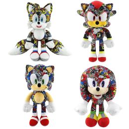 30 cm Toy de peluche Super Sonic The Hedgehog Amy Rose Knuckles Tails Lindo Cartoon Soft Stuff Birthday Gifty For Children