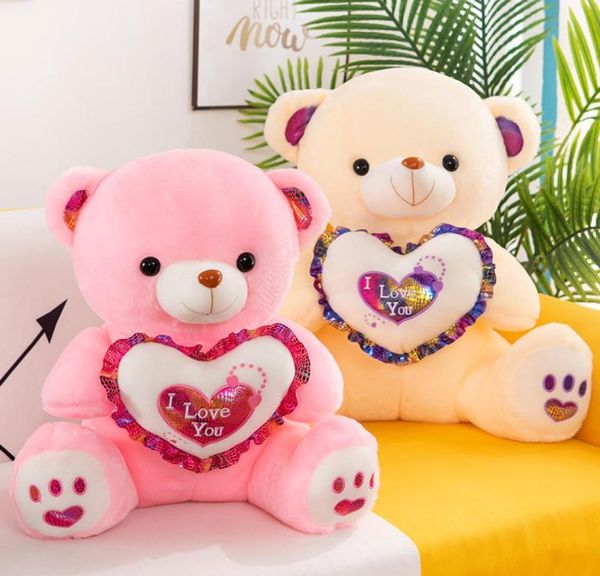 30CM ours en peluche peluche jouet tenant coeur d'amour doux cadeau pour la saint-valentin anniversaire filles 039 noël Brinquedos8986926