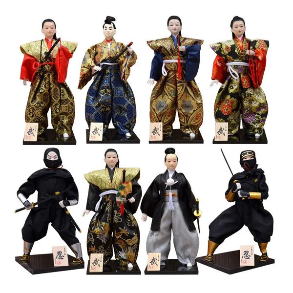 30 cm traditionnel japonais samouraï Ninja Figurines Statues poupées japonaises ornements Sushi Restaurant décoration de la maison cadeaux 240202