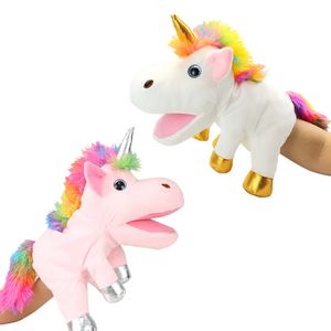 30cm Unicorn Hand Puppets Toys La bouche peut déplacer les poupées des enfants parents