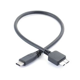 30cm USB 3.1 Type C vers Mircro B Câble de données HDD USB-C USB Type-C vers Micro USB 3.0 Données à haute vitesse Cordon de câble de charge