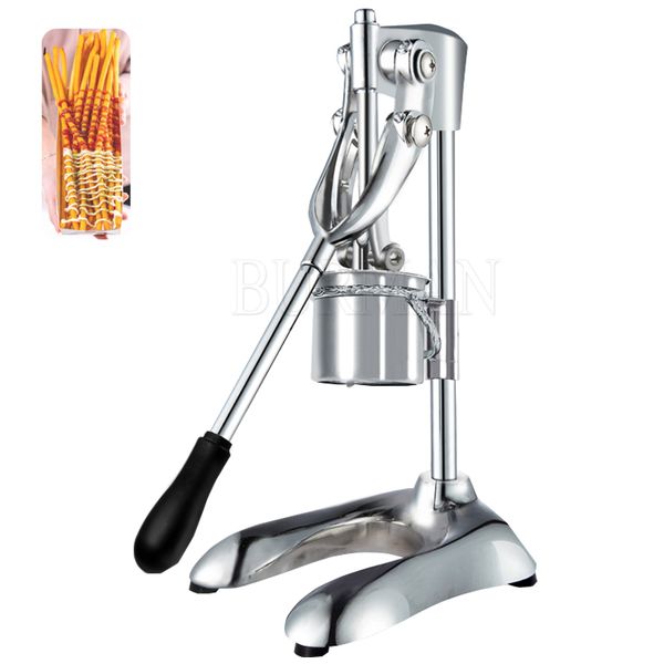 Máquina Vertical de patatas fritas de 30CM, cortador largo de patatas fritas con extrusora, exprimidor Manual