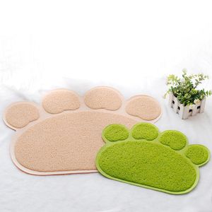 30 cm x 40 cm forme de patte chien chat tapis d'alimentation Pad plat pour animaux de compagnie bol nourriture eau alimentation napperon Table PVC tapis LYX126