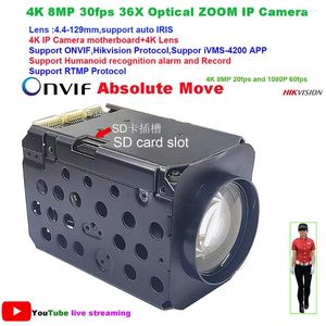 Cámara IP IMX 415 con ZOOM óptico 30fps 36X ONVIF movimiento absoluto IRIS automático protocolo Hikvision RTMP IVM4200 P2P