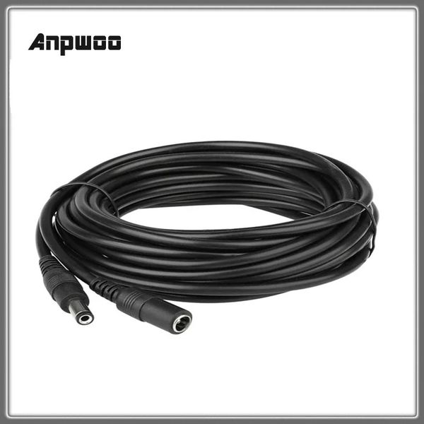 Cable de cable de extensión de alimentación de 30 pies 10m DC12V 5.5 mm x 2.1 mm para la cámara de seguridad CCTV Adaptador de fuente de alimentación femenina masculina