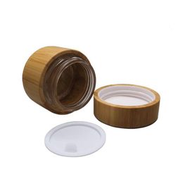 30g 50g Glazen Pot met bamboe buitenste Lege Crème Potten Cosmetische Verpakkingen Containers Pot Met Deksel Voor handcrème Container F319 Shlkb