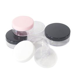 30g 50g nouveau pot de poudre en vrac avec tamis vide cosmétique conteneur maquillage compact avec bouchon noir/blanc/clair/rose F3335 Juhbg