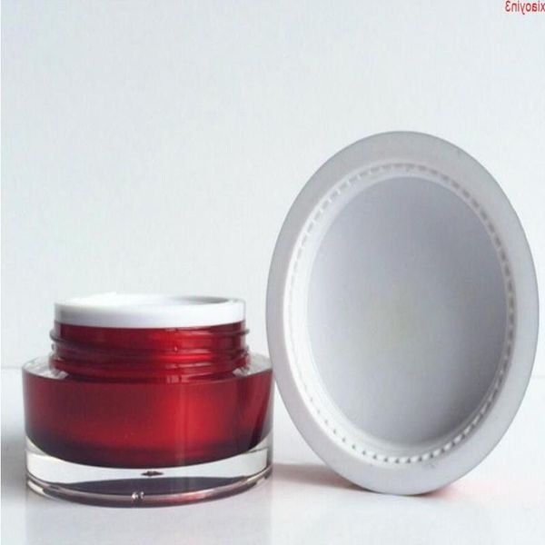 Pot de crème en forme de cylindre de 30g, récipient cosmétique d'emballage en plastique de couleur rouge 100pcs / lotFwuah de haute qualité