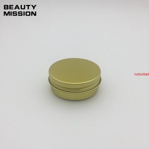 Boîtes de baume à lèvres rondes en aluminium vides de 30g pour emballage cosmétique contenant de pot en métal doré, boîtes en aluminium avec couvercle à visbonne qualité
