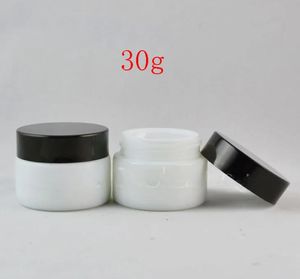 30 g wit glas cosmetische crème container 30 ml witte lege glazen fles pot 1oz cosmetische verpakking flessen oogcrème pot all-match