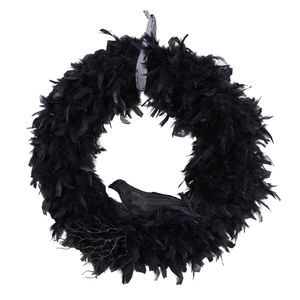 30 inch Halloween Raven Feather-krans