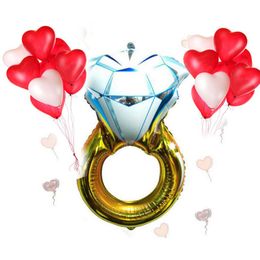 30 inch / 43 inch bruiloft benodigdheden diamant ring aluminium ballon bruiloft kamer decoratie Valentijnsdag feest decoratie ballon