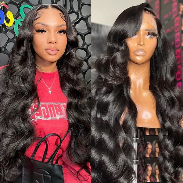 30Inch Body Wave HD Transparent 13x6 Lace Front Perruques de cheveux humains Remy Raw Indian Wavy 13x4 Lace Frontal Wig Pour Femmes Perruque Naturelle