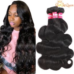 30 pouces Corps Vague de Cheveux Humains 4 Bundles Deal Indien Cheveux Weave Bundle gagaqueen Naturel Noir 3 Pcs/lot