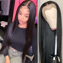 30Inch Bone Straight HD Lace Frontal Wig 100% Human Hair Wigs Brazilian Straight 13x4 Lace Front Wig PrePlucked Hairline