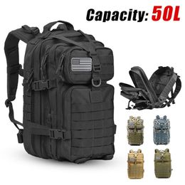 30L; / 50L Grande Capacité Hommes Armée Militaire Tactique Sac À Dos 3P Softback En Plein Air Sac Étanche Randonnée Camping Chasse Sacs 211224