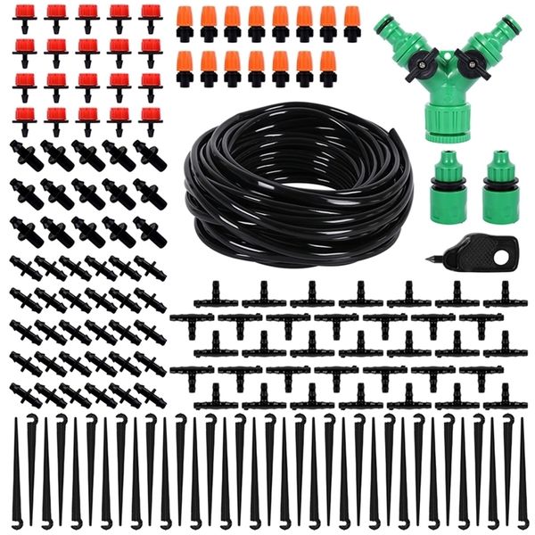 Kit d'arrosage des plantes 30M Système d'irrigation automatique micro-goutte à goutte Kits d'arrosage automatique par pulvérisation d'irrigation de jardin avec goutteur réglable T200530