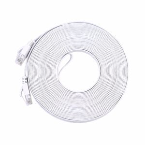 Livraison gratuite 30M fil de cuivre pur CAT6 plat câble réseau Ethernet UTP RJ45 Patch LAN câble couleur blanche