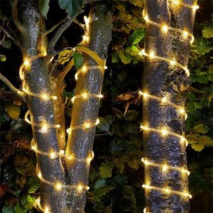 30m ZONDER TOUR TOUR LICHT Outdoor Solar Rope String Licht Waterdicht PVC Tube Fairy Light For For Garden Fence Party Pathway Decor