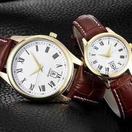 30m Waterdichte Luxe Heren Dames Horloges Mode Liefhebbers 'Horloges Lederen Strap Jurk Quartz Horloge voor Men Lady Christmas Valentine Gift Montre de Luxe