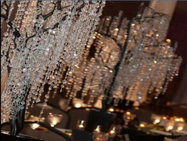 30M99FTroll Party Decor 14mm acrílico octogonal con cuentas de cristal transparente guirnaldas para decoración de boda lámpara deliv7683451