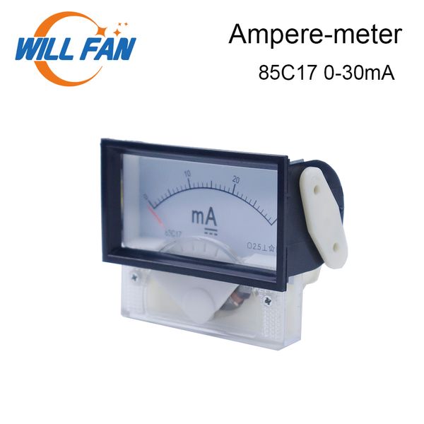 Will Fan DC Ampere Meter 0-30mA 85c17 Medidor de panel analógico Amperímetro de corriente para máquina cortadora de grabado láser Co2