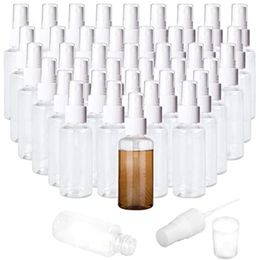 Bouteilles de pulvérisation en plastique transparent, rechargeables, petites bouteilles vides portables pour voyage, huiles essentielles, cosmétiques, parfums, 30ml, 1oz