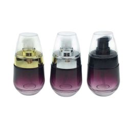 30 ml/1 oz Rose Glas Cosmetische Jar Reizen Flessen Dispenser voor Essentie Shampoo Geperst Pomp Lege Cosmetische containers Nteob