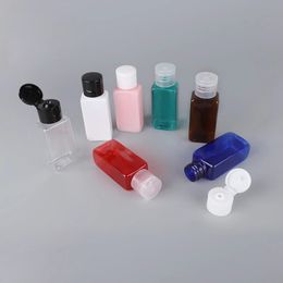 30 ml/1 oz vierkante heldere petlotionfles met flip cap plastic shampoo fles lege cosmetische monster container reispotten