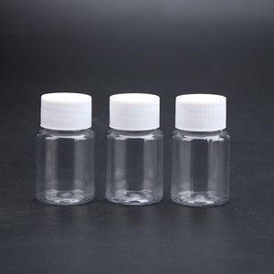 Bottiglie di plastica vuote trasparenti da 30 ml 1 oz con tappo a vite bianco Contenitore di stoccaggio di liquidi in polvere solida Vaso per viaggi Vita quotidiana Jxqgv