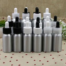 30ml 50ml 100ml alumínio e líquido reagente pipeta garrafas olho conta-gotas aromaterapia óleos essenciais perfumes garrafas lvnmb